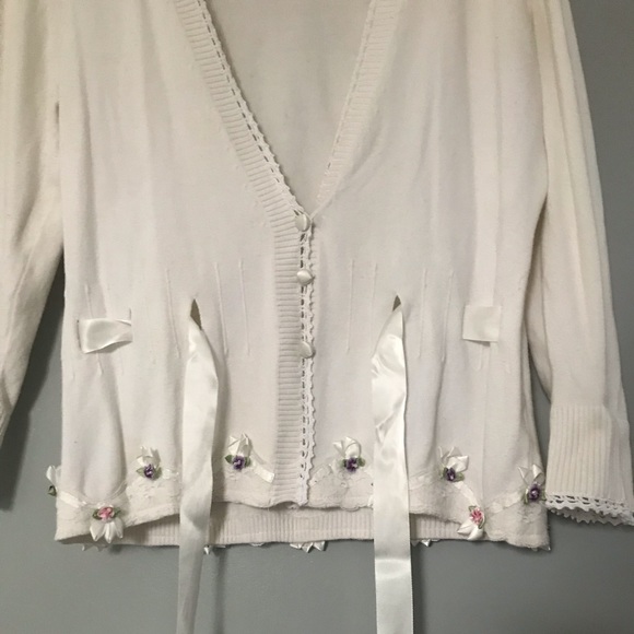 Soft feel no Itch Cotton Cardigan/Top Pretty Vintage classic quality - Picture 10 of 16